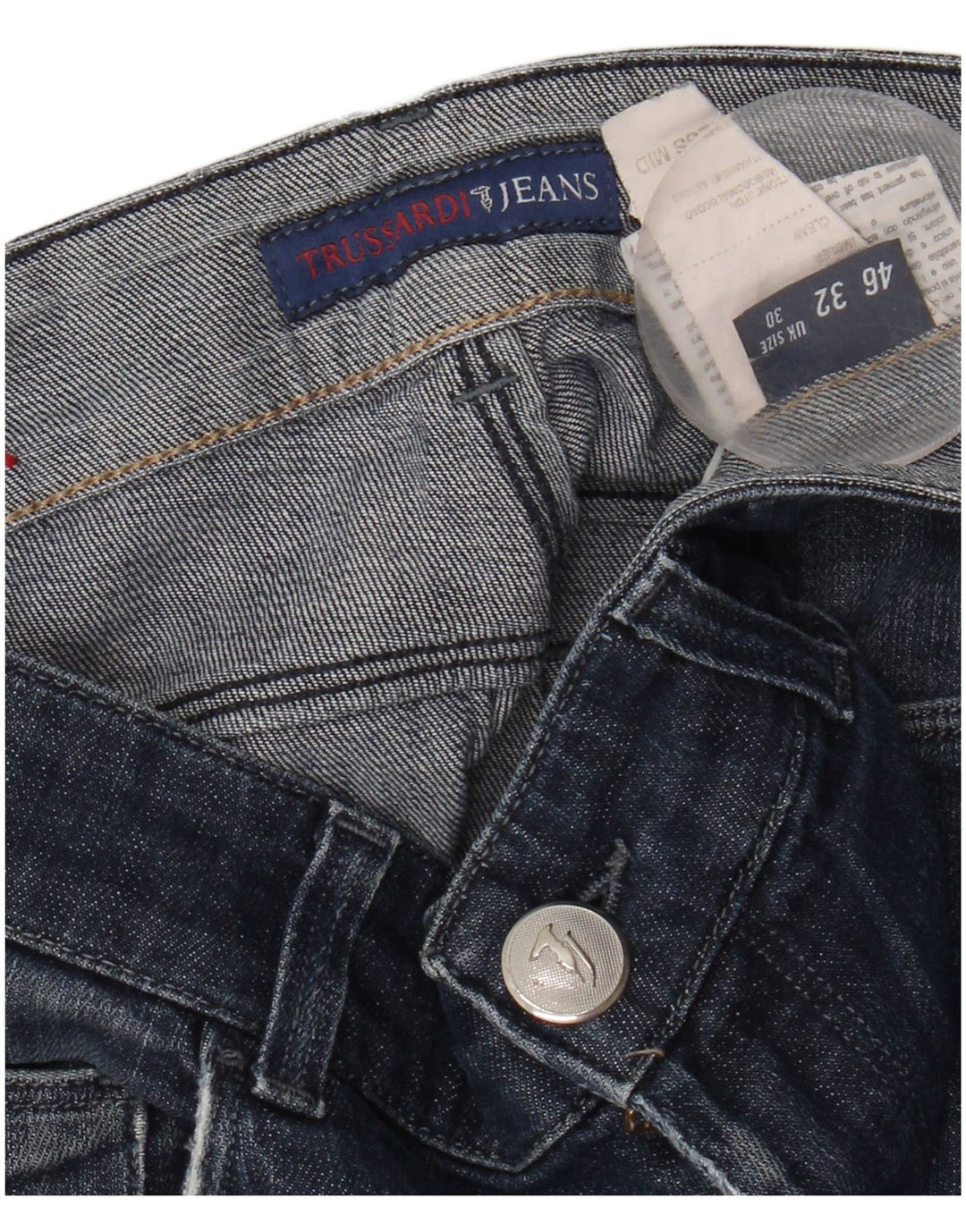 TRUSSARDI Womens Slim Jeans IT 46 Large W30 L30 Blue Cotton