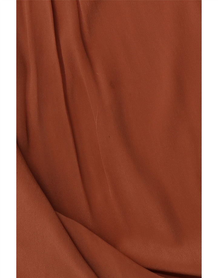 VINTAGE Damen Loose Fit Langarm-Hemdbluse IT 46 Large Braun