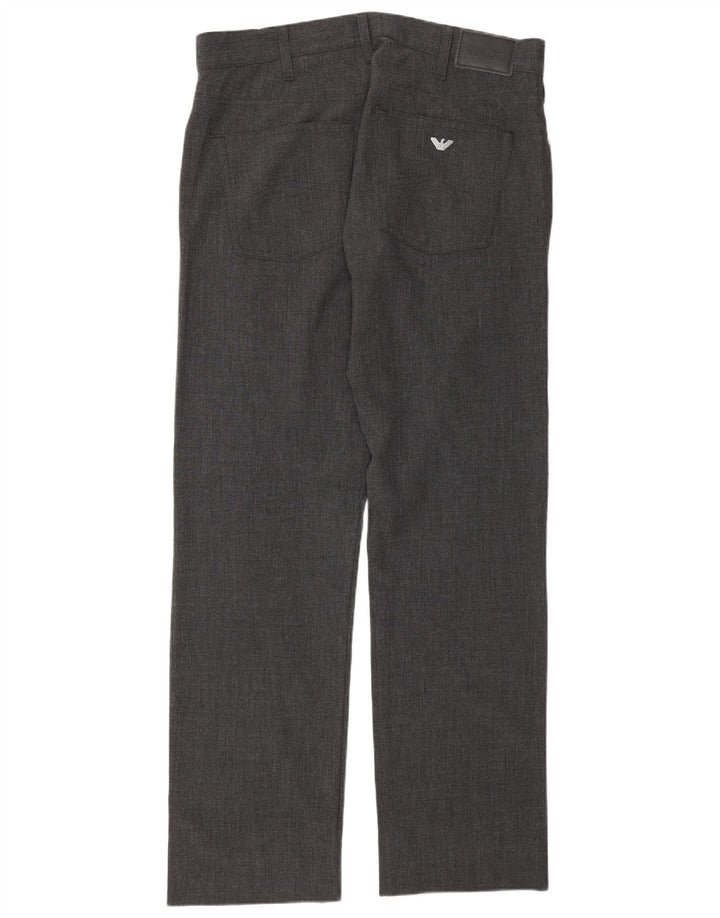 Armani Herren gerade Freizeithose W36 L32 Grau Polyester