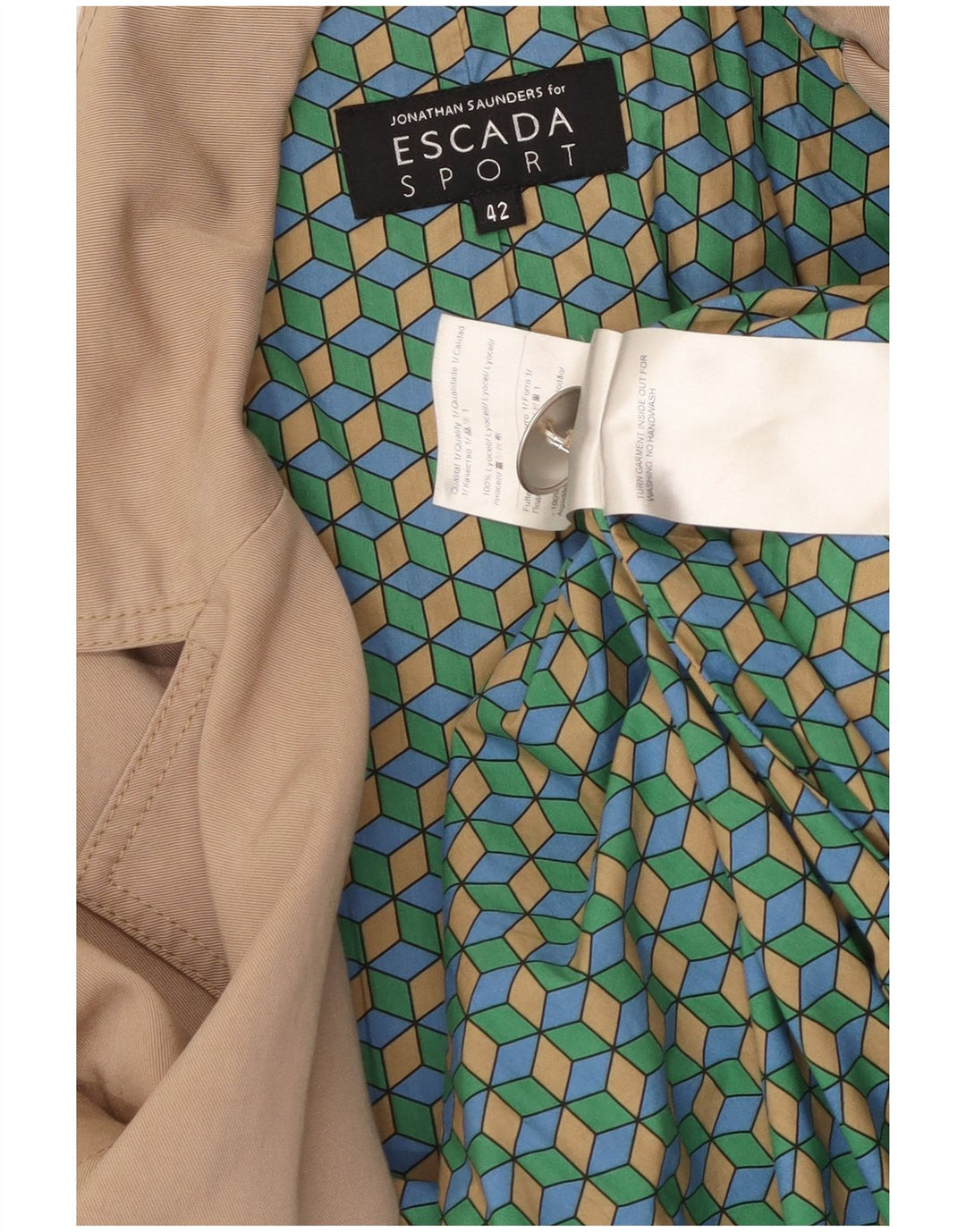 ESCADA Damen Trenchcoat EU 42 Large Beige Lyocell