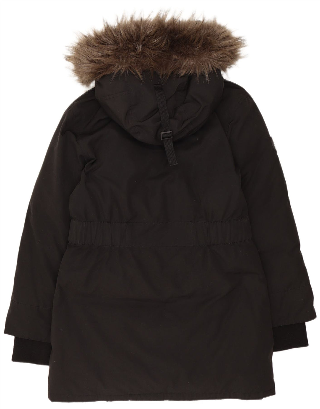 Superdry Damen Übergroßer, wattierter Mantel mit Kapuze, UK 10, Größe S, Schwarz, Polyester
