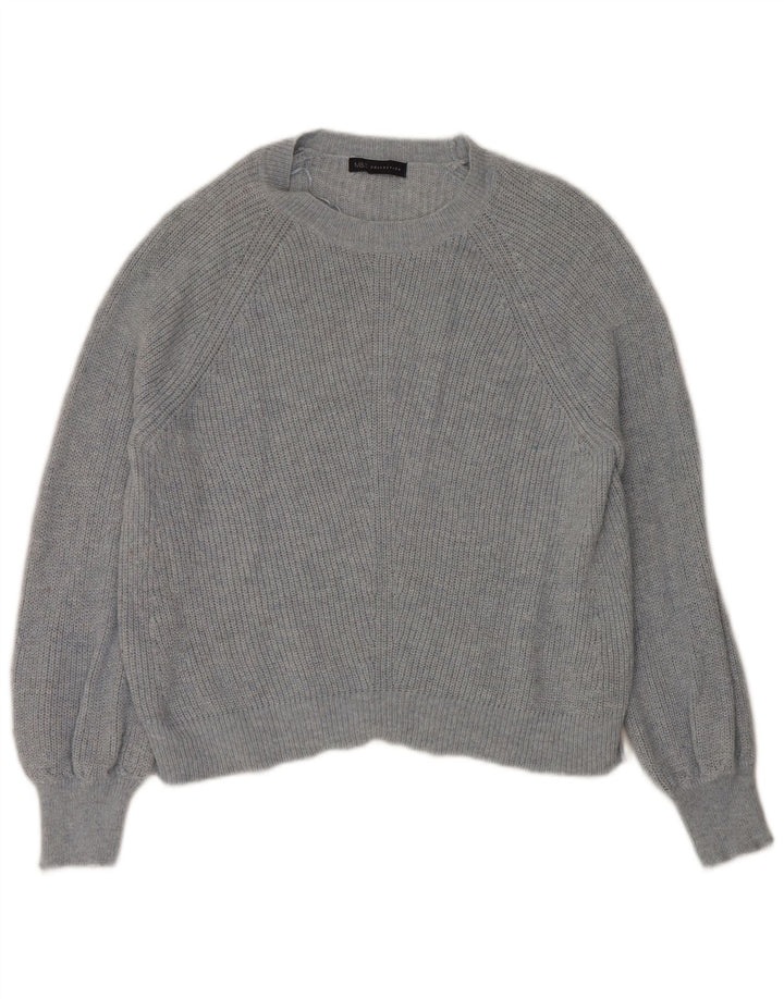 Marks & Spencer Damen-Pullover mit U-Boot-Ausschnitt, UK 16, Größe L, Blau, Polyamid