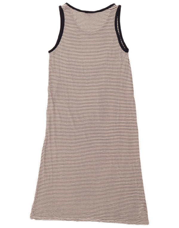 MASSIMO DUTTI Womens Sleeveless Maxi Dress UK 14 Large White Striped