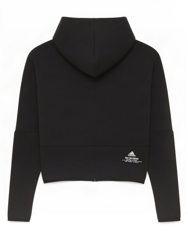 Adidas Damen Zip Hoodie Pullover UK 8/10 Small Schwarz