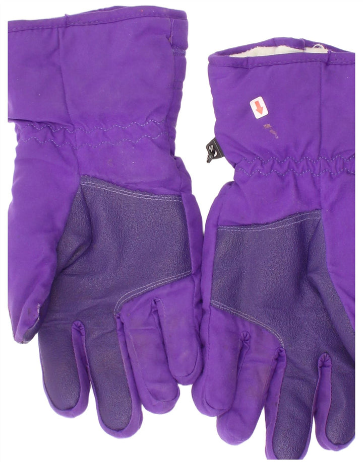 Vintage Damen Skihandschuhe mit Grafik, groß, lila