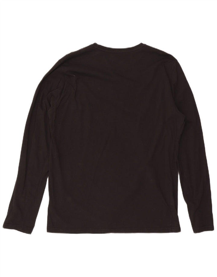 ALPHA INDUSTRIES Mens Top Long Sleeve Large Black Cotton