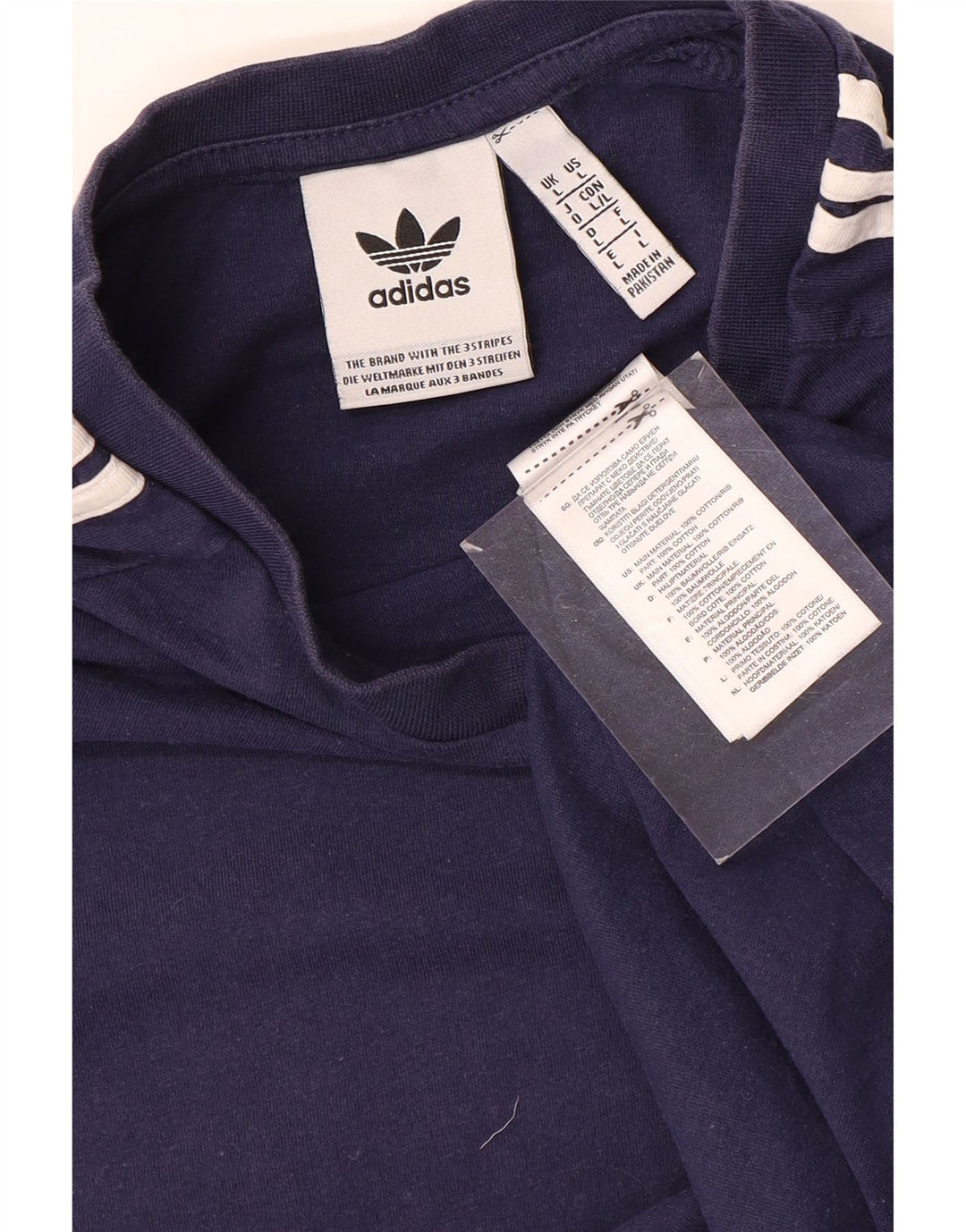 Adidas Herren T-Shirt Top Large Marineblau Baumwolle