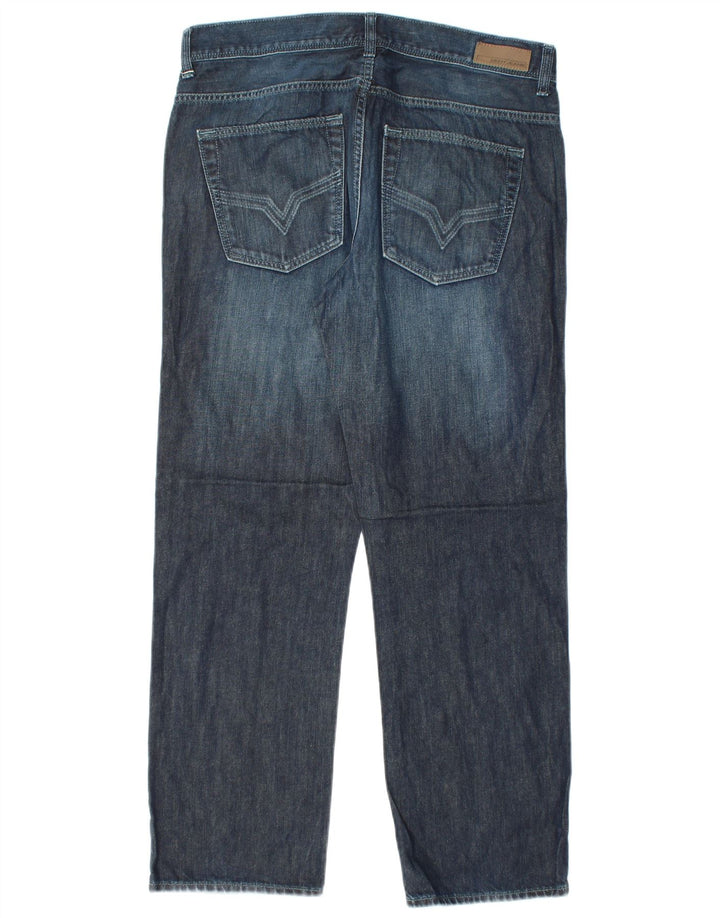 DKNY Herren Straight Jeans W34 L30 Marineblaue Baumwolle
