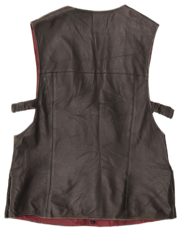 Vintage Herren Lederweste Medium Schwarz
