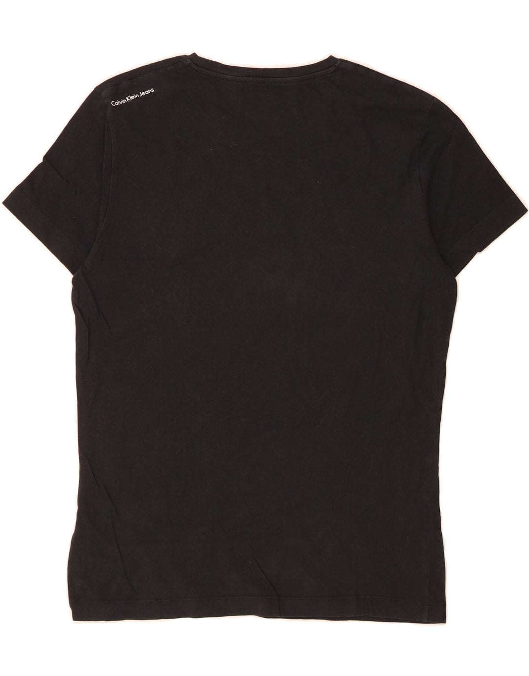 CALVIN KLEIN JEANS Mens Graphic T-Shirt Top Medium Black Cotton Vintage Calvin Klein Jeans and Second-Hand Calvin Klein Jeans from Messina Hembry 