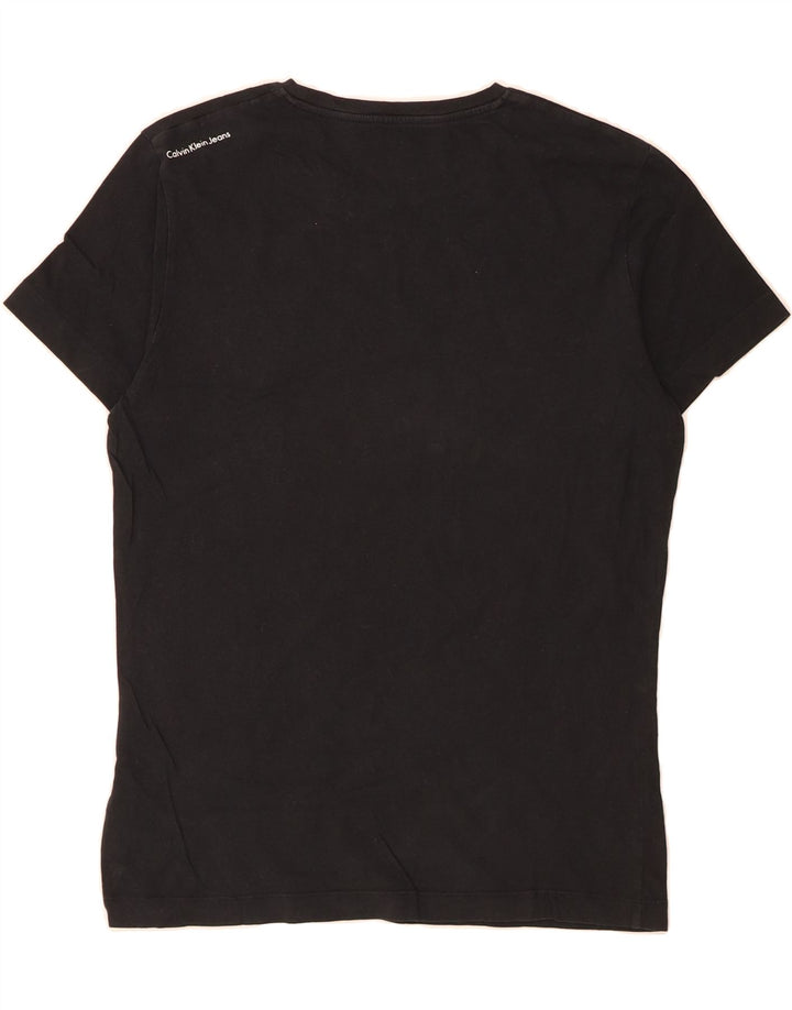 CALVIN KLEIN JEANS Mens Graphic T-Shirt Top Medium Black Cotton Vintage Calvin Klein Jeans and Second-Hand Calvin Klein Jeans from Messina Hembry 