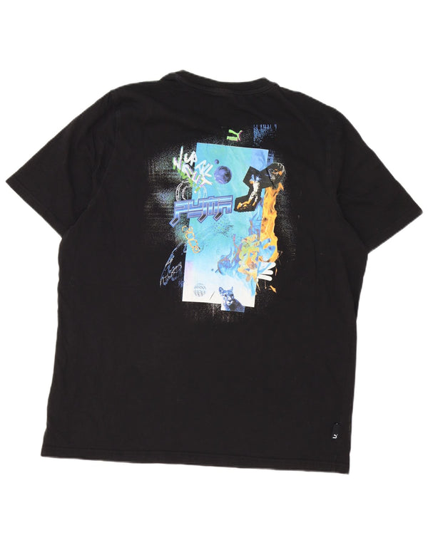 Puma Herren Grafik T-Shirt Top XL Schwarz Baumwolle