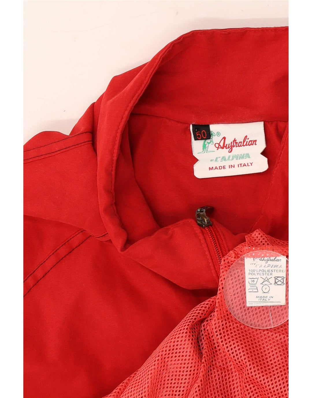 AUSTRALIAN L'ALPINA Herren-Trainingsanzug-Oberteiljacke IT 50 Mittelrotes Polyester