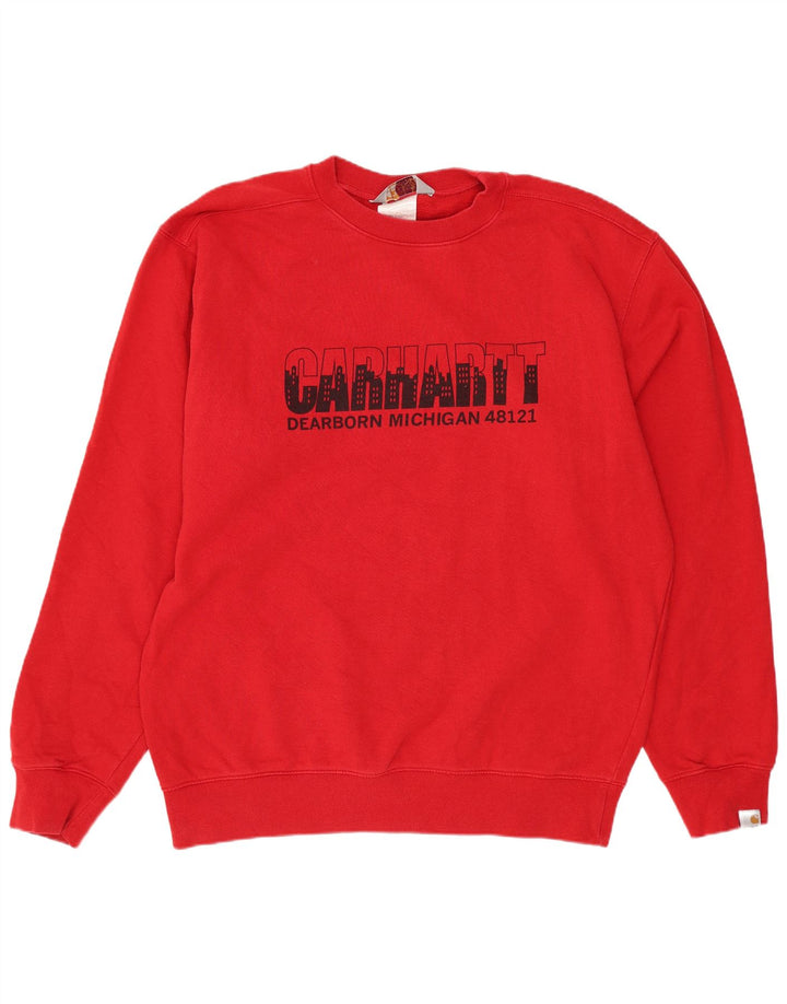 CARHARTT Herren-Sweatshirt mit Grafik, groß, rote Baumwolle