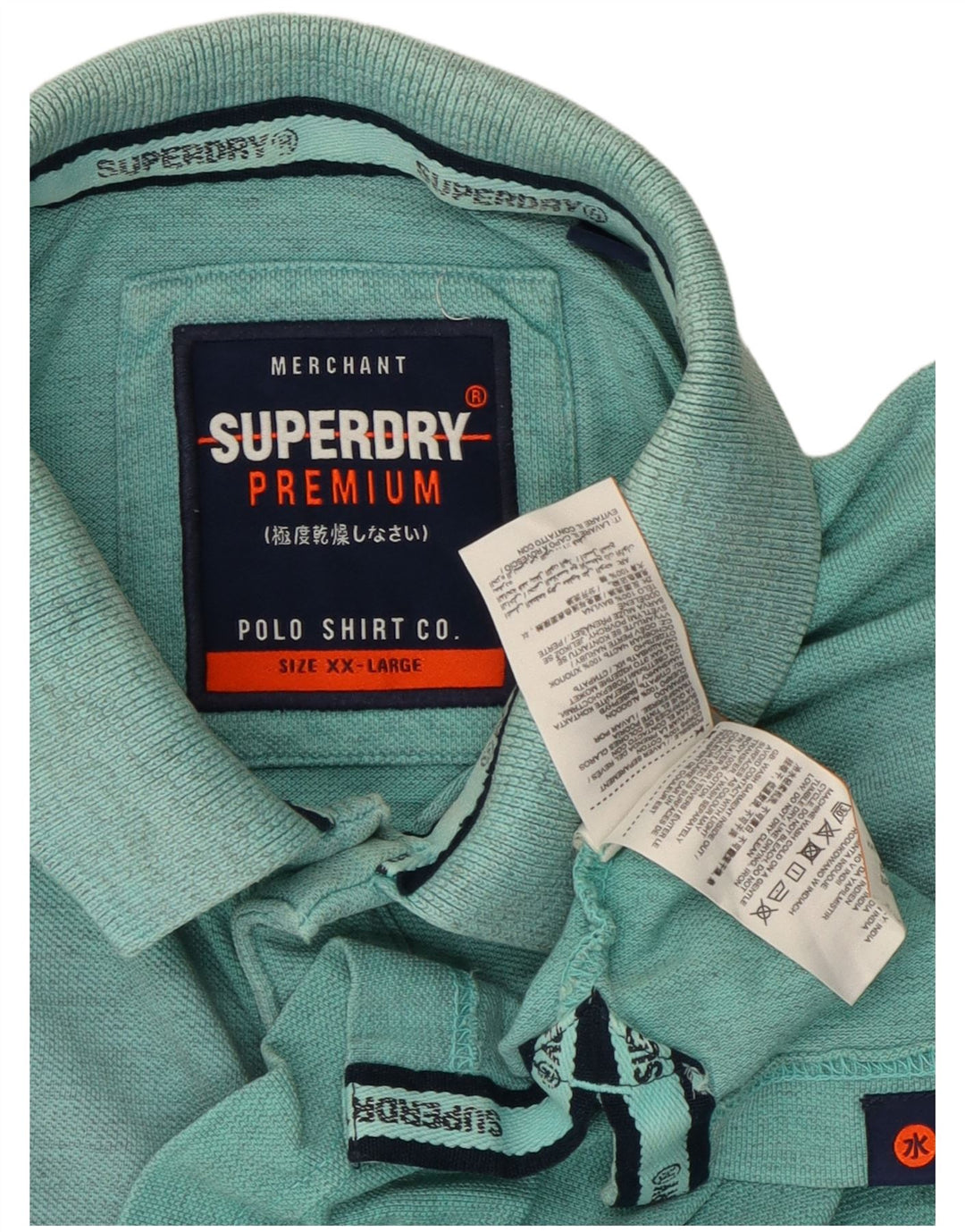 Superdry Herren Poloshirt 2XL Türkis Baumwolle