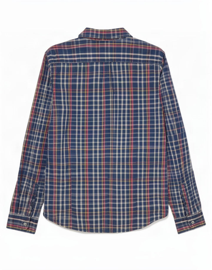 Napapijri Herren Geographic Slim Fit Hemd Mittelblau kariert Baumwolle