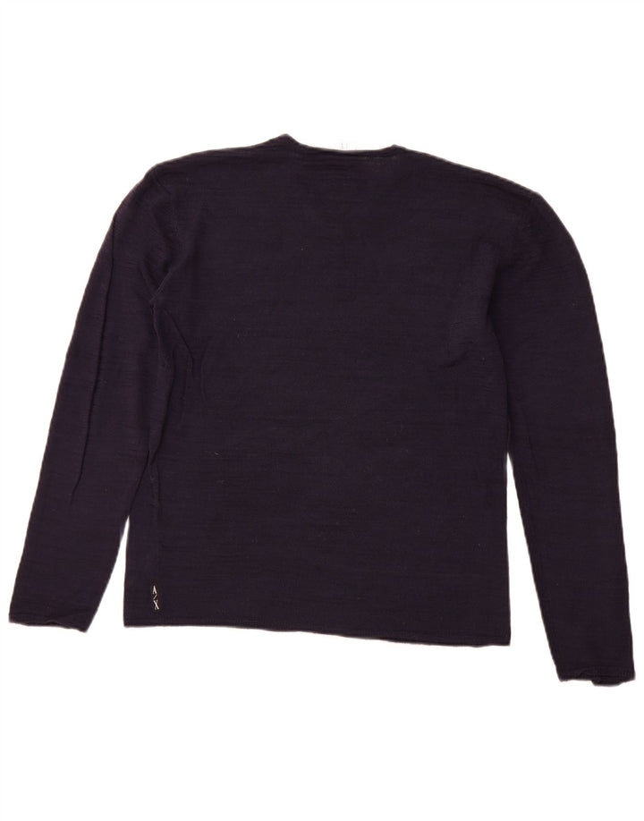 ARMANI EXCHANGE Damen-Pullover mit V-Ausschnitt, Gr. 12, mittleres Marineblau