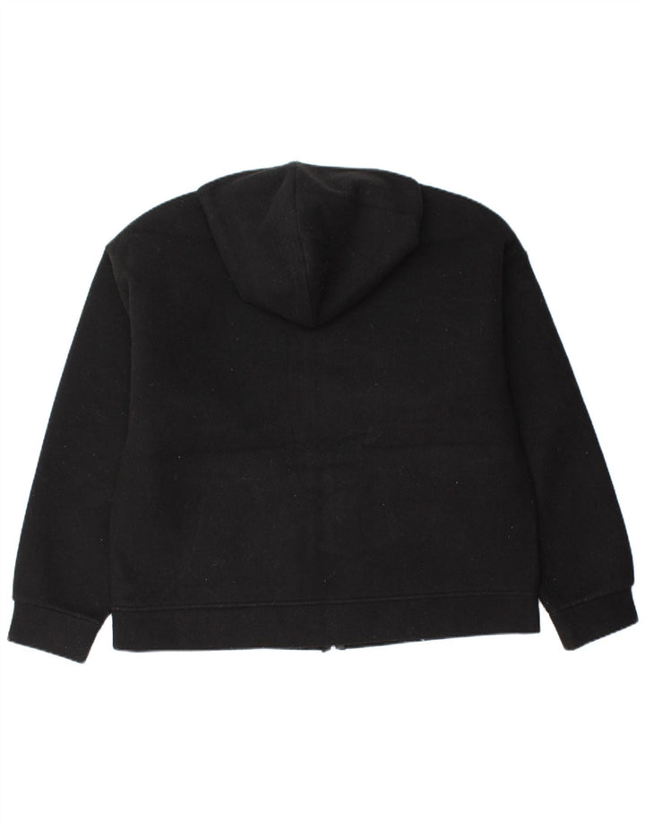 Zara Damen Kapuzen-Fleecejacke UK 16 Large Schwarz Polyester