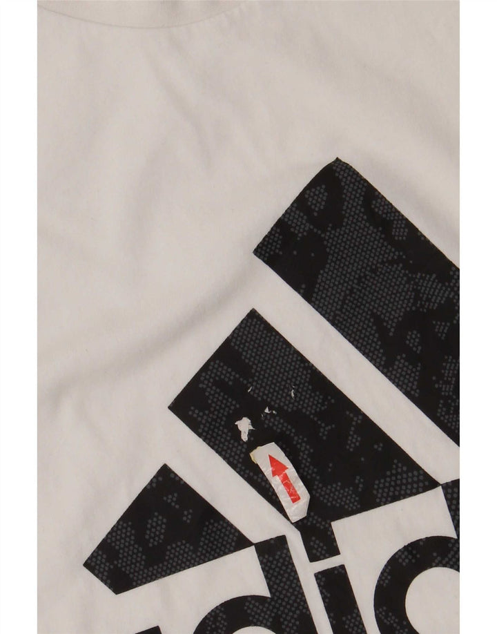 Adidas Herren T-Shirt mit Grafik, groß, aus weißer Baumwolle