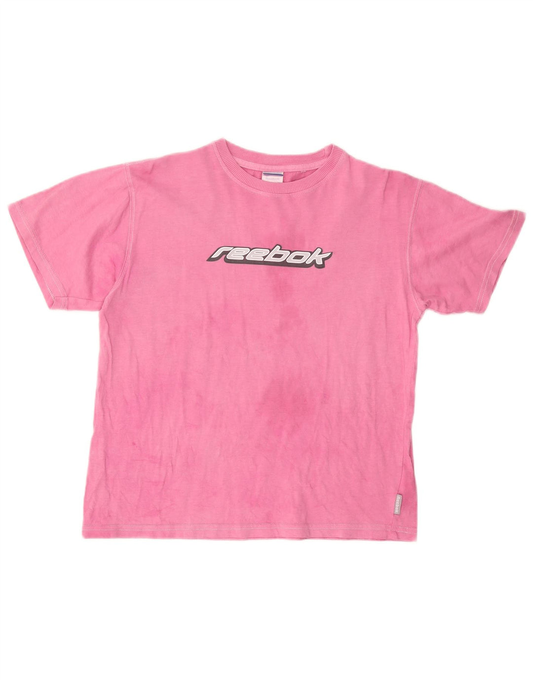 REEBOK Damen Grafik T-Shirt Top UK 18 XL Rosa Baumwolle