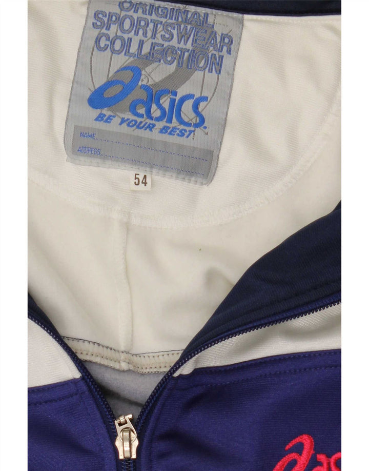 Asics Herren-Trainingsanzug mit grafischem Oberteil, IT 54 XL, Blau, Farbblock