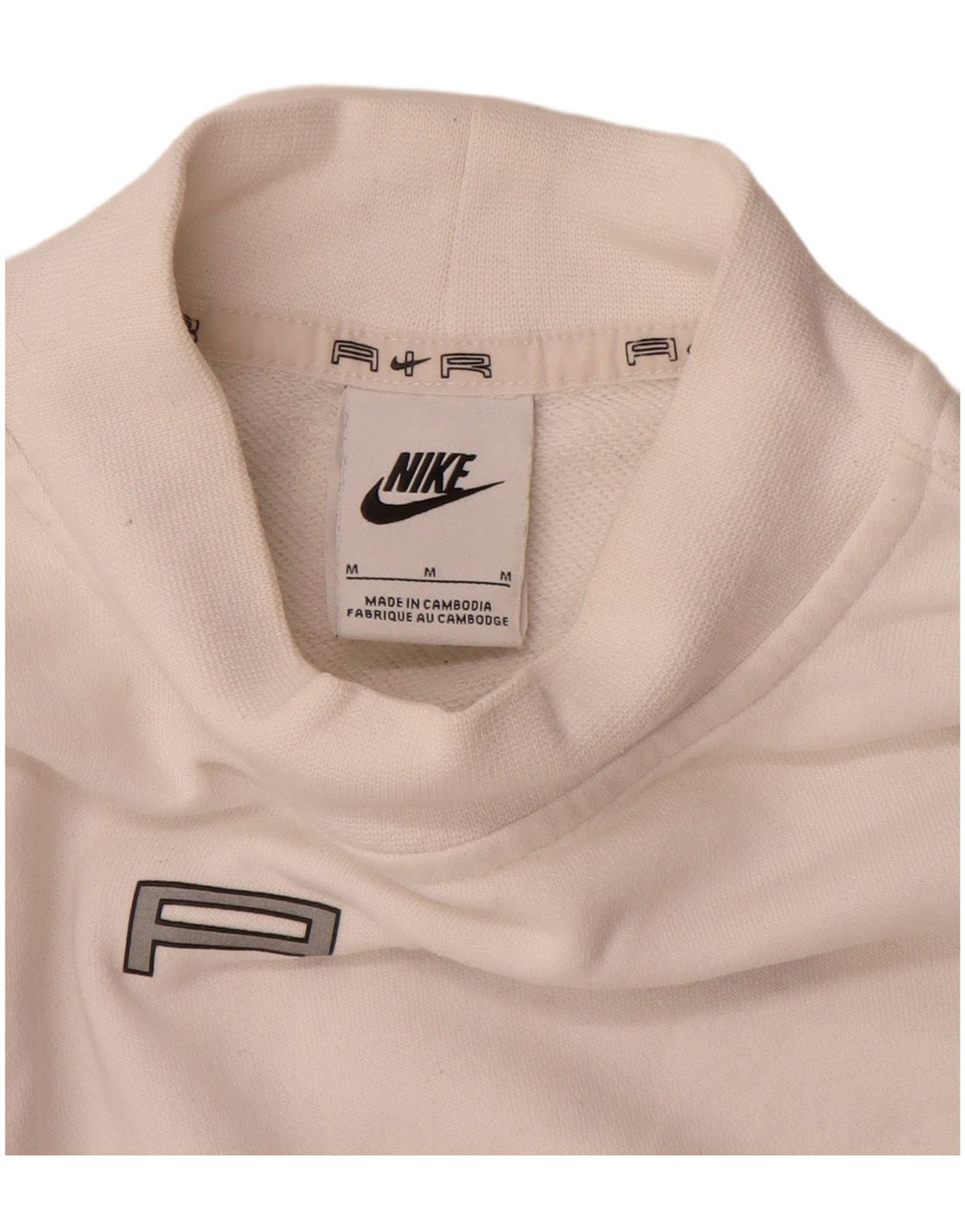 Nike Womens Crop Oversized Sweatshirt Pullover UK 14 Mittelweiß Farbblock