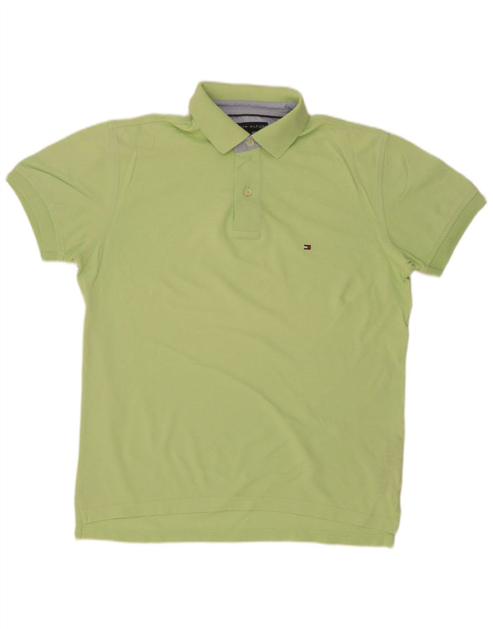 Tommy Hilfiger Herren-Poloshirt aus mittelgrüner Baumwolle