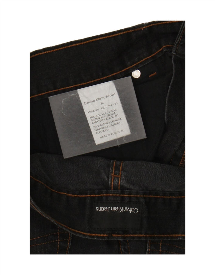 Calvin Klein Herren Straight Jeans W32 L33 Schwarze Baumwolle