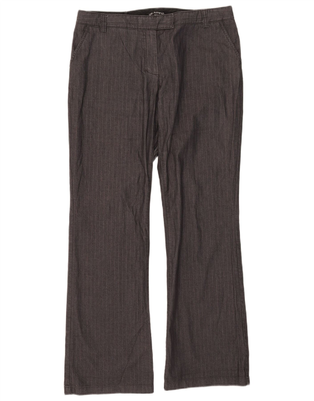 Marks & Spencer Damen Autograph Chinohose W31 L30 Grauer Nadelstreifen