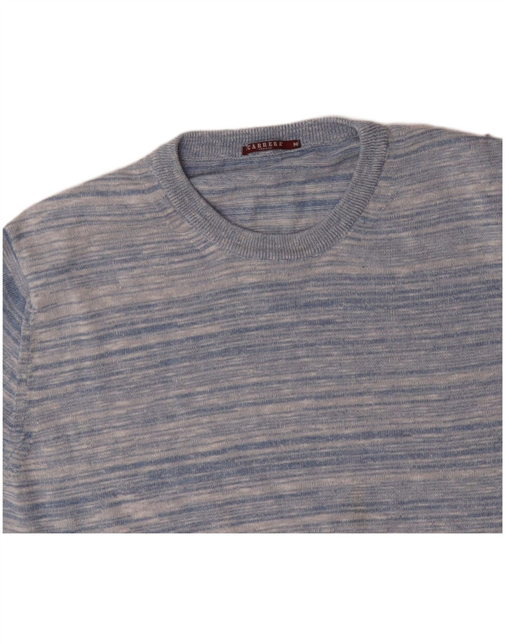 CARRERA Herren-Pullover mit Rundhalsausschnitt, mittelblau, gestreift, Baumwolle