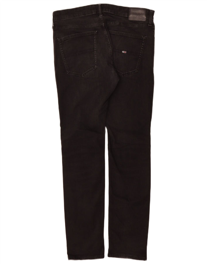 Tommy Hilfiger Herren Slim Jeans W36 L34 Schwarze Baumwolle