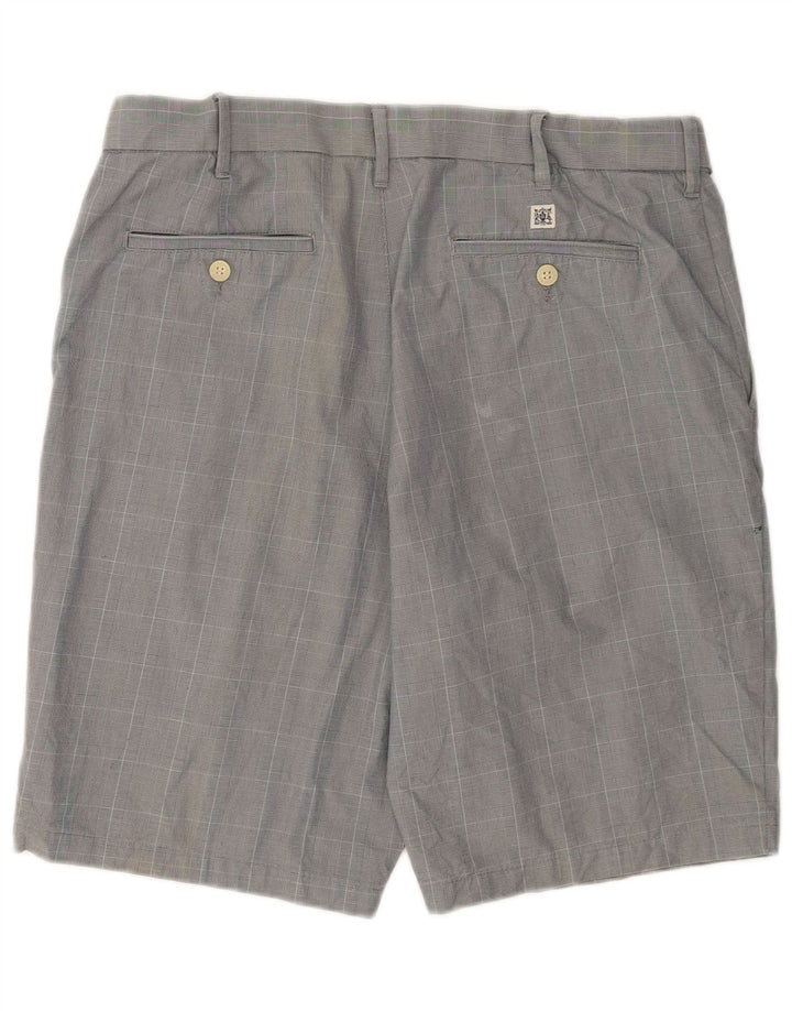 Marks & Spencer Herren-Chinoshorts W36, große grau karierte Baumwolle