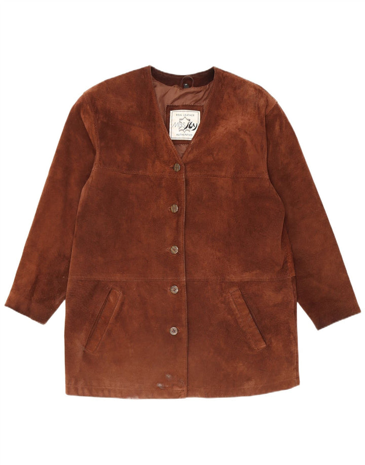 Vintage Damen Wildlederjacke EU 38 Mittelbraunes Leder