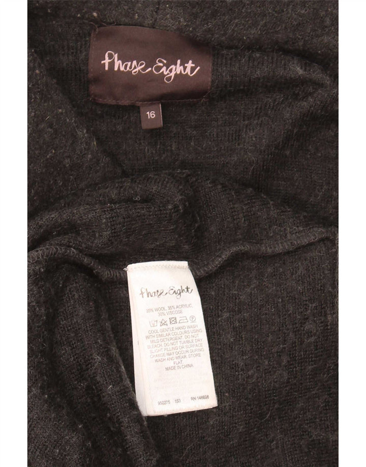 Phase Eight Damen Longline-Cardigan-Pullover UK 16 Große schwarze Wolle