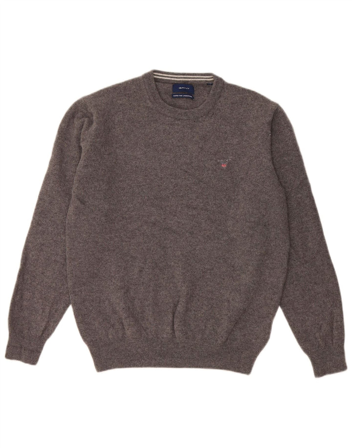 Gant Damen-Pullover mit Rundhalsausschnitt, UK 14, mittelgraue Wolle