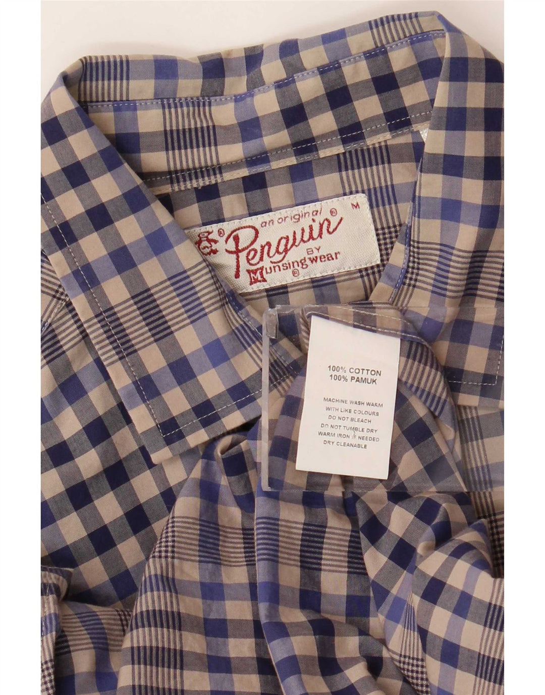 Penguin Herrenhemd aus mittelgrauer Gingham-Baumwolle
