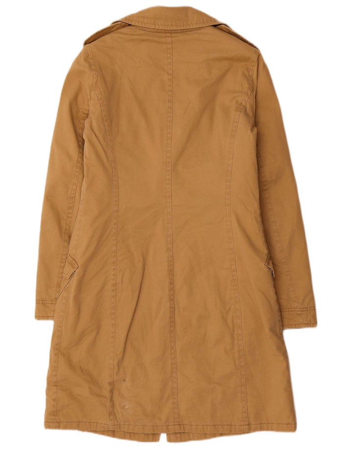 Benetton Damen Trenchcoat UK 8 Small Beige Baumwolle
