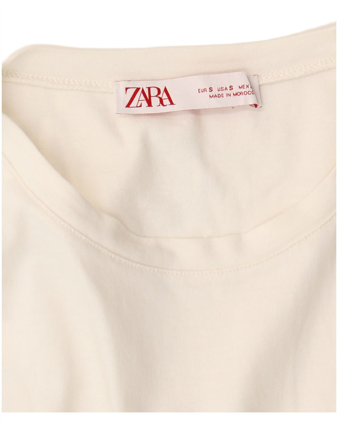 ZARA Damen T-Shirt Top UK 10 Small Weiß