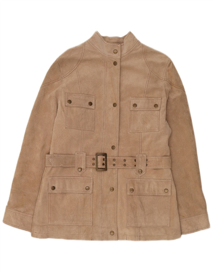 Gipsy Damen Wildlederjacke UK 18 XL Beige Leder
