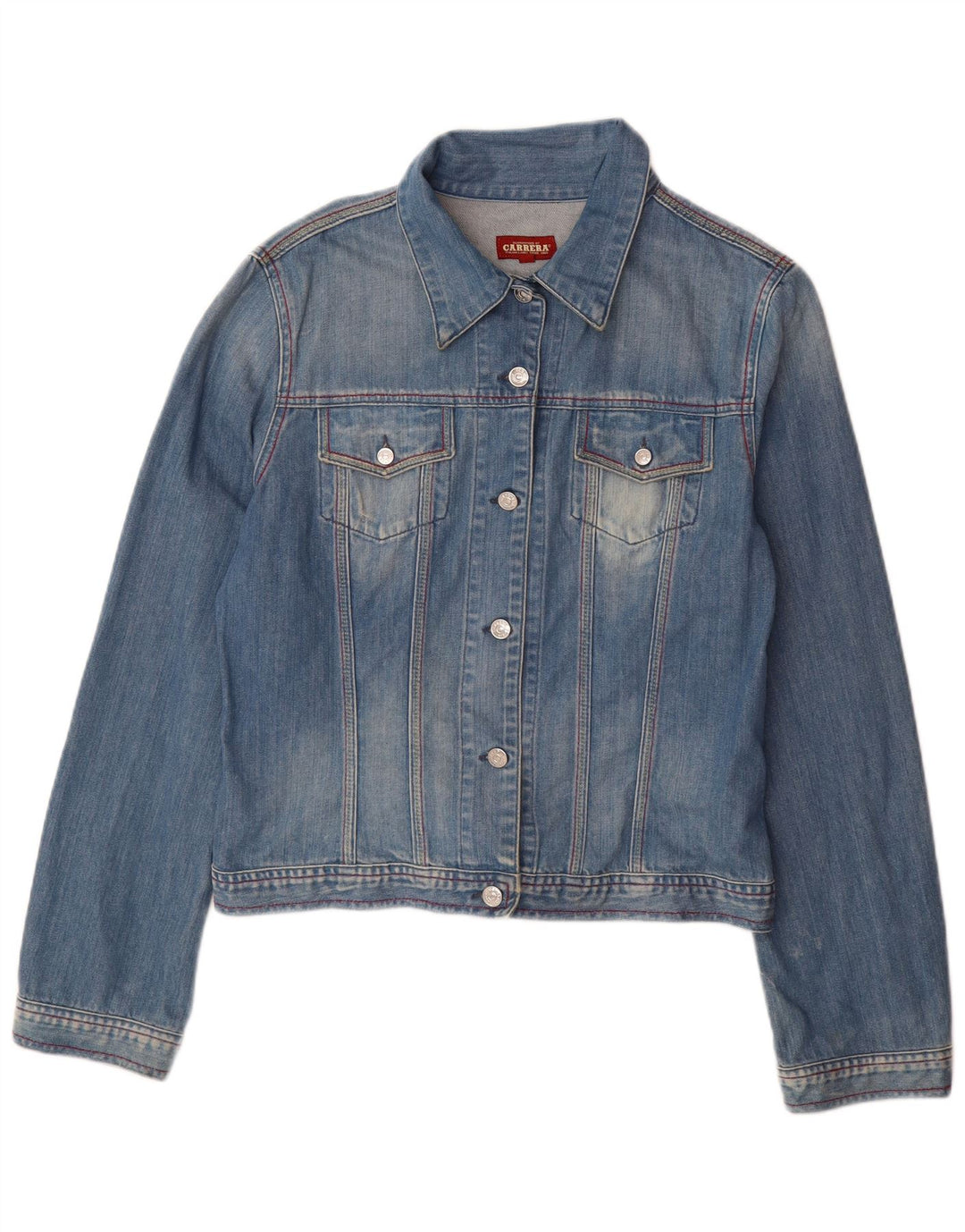 CARRERA Womens Denim Jacket UK 16 Large Blue Cotton