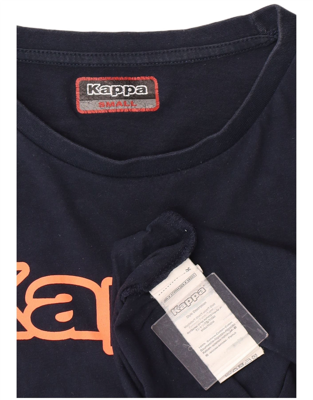 Kappa Herren-T-Shirt mit Grafik, Größe S, Marineblau, Baumwolle