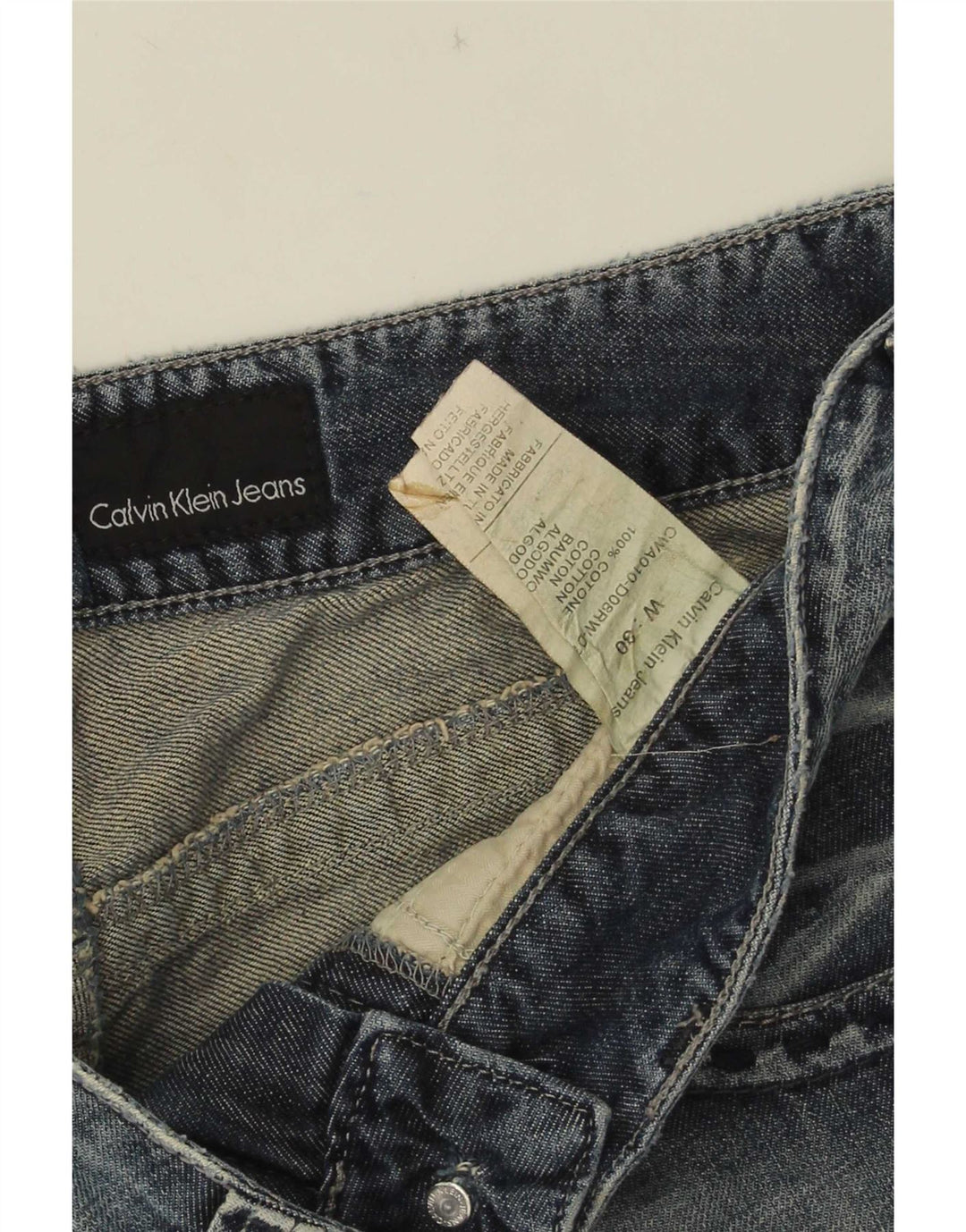 Calvin Klein Damen Jeansshorts W30 mittelblaue Baumwolle