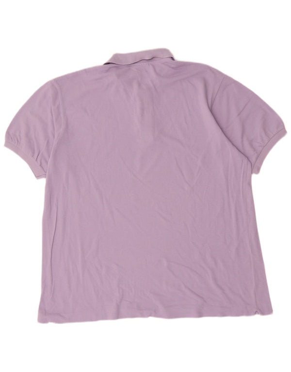 Lacoste Herren Poloshirt Größe 7 2XL Lila Baumwolle