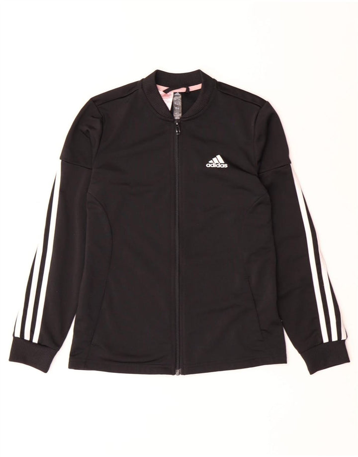 ADIDAS Mädchen-Trainingsanzug-Top-Jacke, 11–12 Jahre, schwarzes Polyester