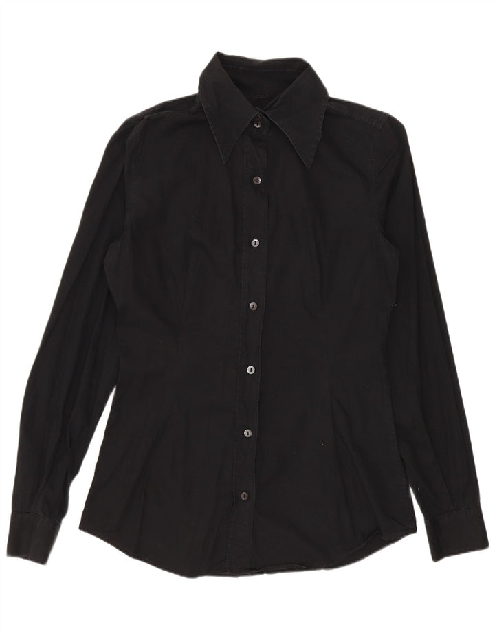 Dolce & Gabbana Damen Hemd IT 42 Mittelschwarze Baumwolle