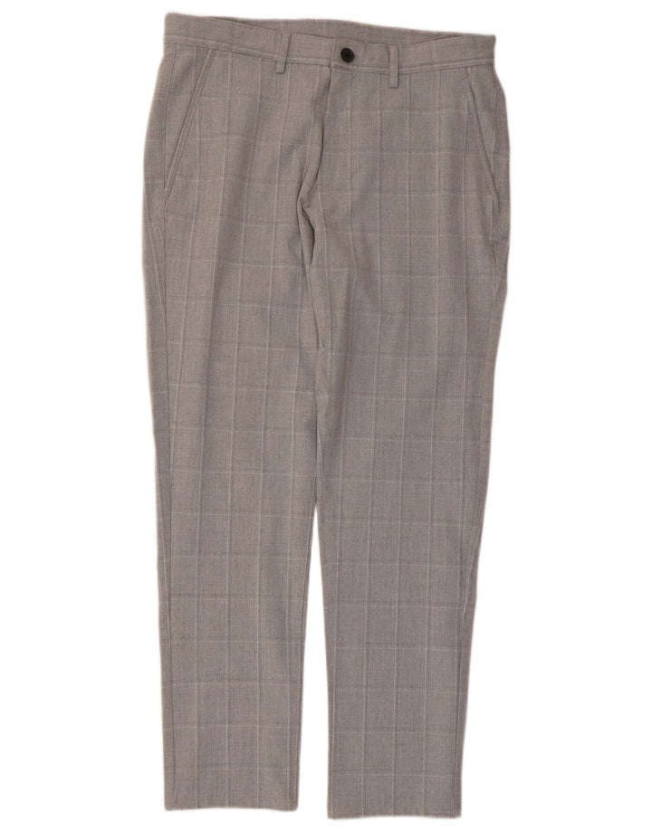 Zara Slim Chino-Hose für Herren, EU 40, mittelgroß, W31, L28, grau kariert