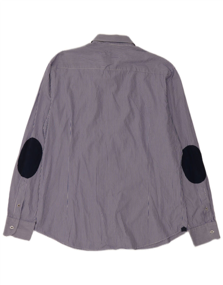 MASSIMO DUTTI Herrenhemd XL Blauer Nadelstreifen