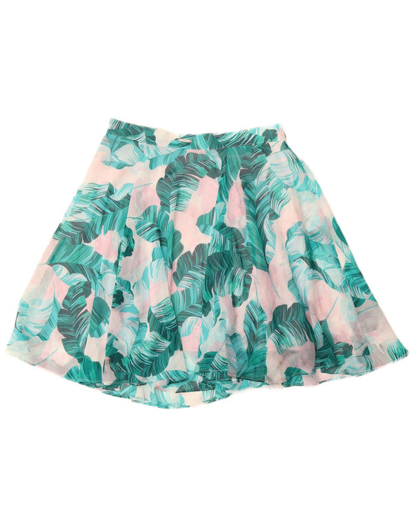 GUESS Damen A-Linien-Rock UK 12 Medium W28 Blaues Blumenmuster aus Polyester