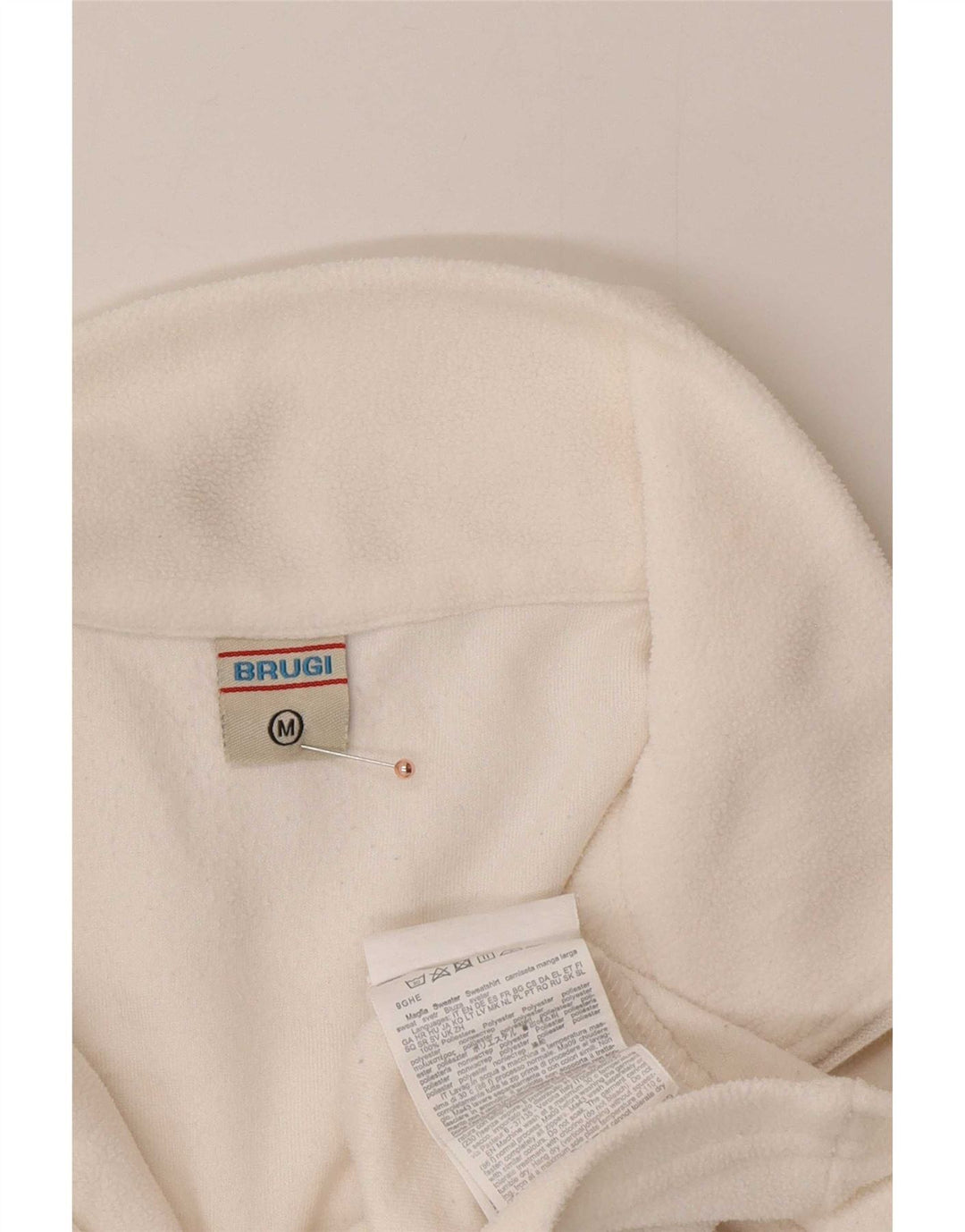 Brugi Damen-Fleecepullover mit Reißverschluss am Hals, UK 14, Mittelweiß, Polyester