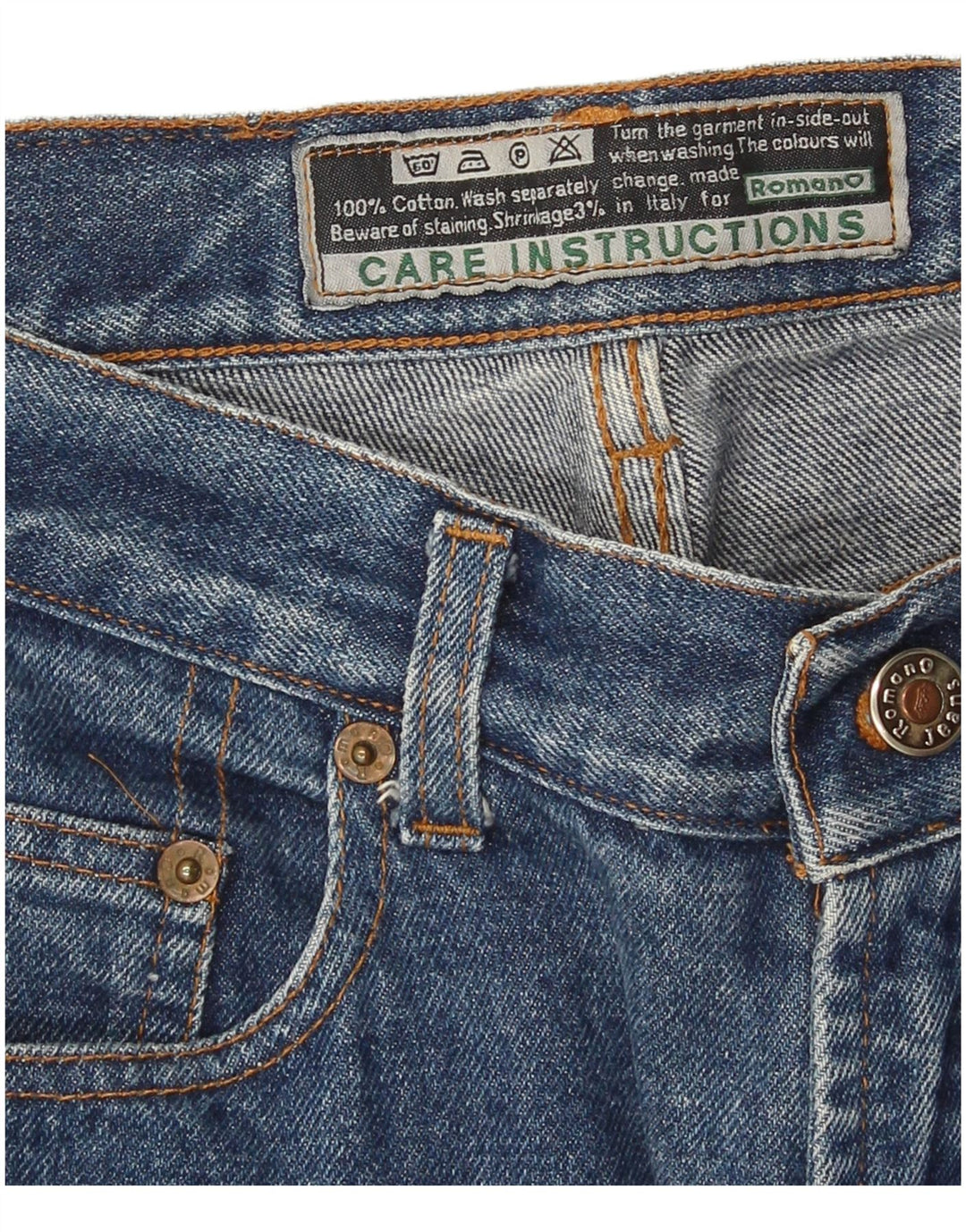 Romano Damen High Rise Slim Jeans W28 L27 Blaue Baumwolle